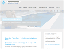 Tablet Screenshot of coralreefpools.com.au